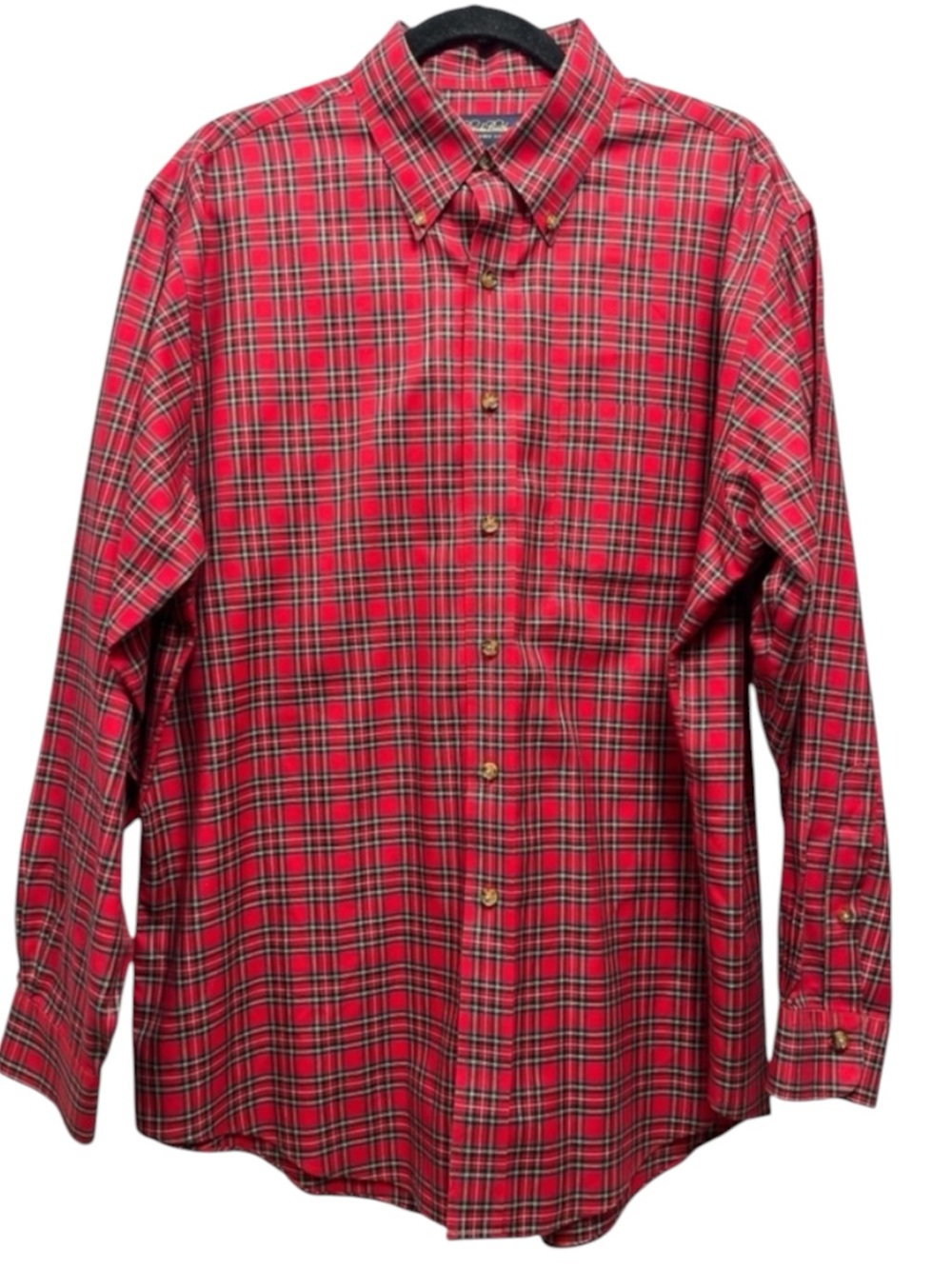 BROOKS BROTHERS Red Tartan Plaid Non-Iron Cotton Button Down Shirt Men Large